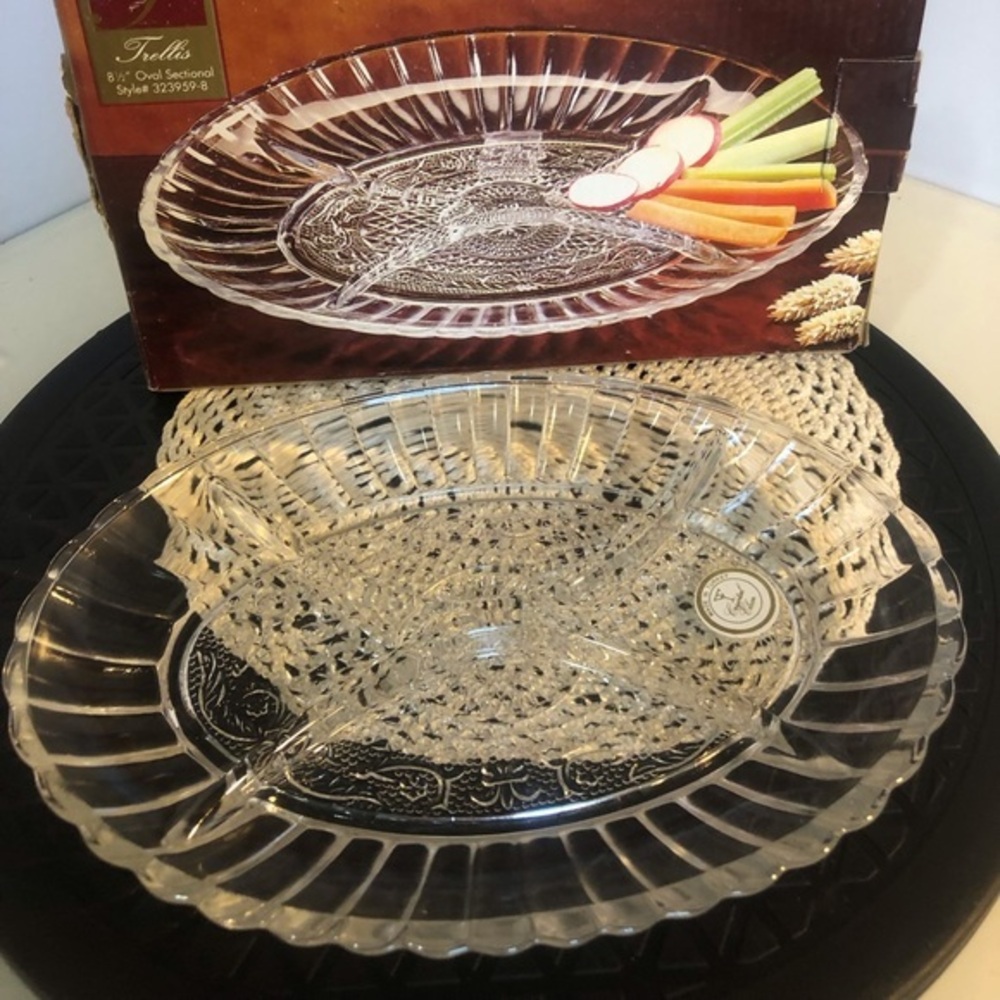 Vintage Divided Relish Serving Dish Made in Turkey by Crystal Clear